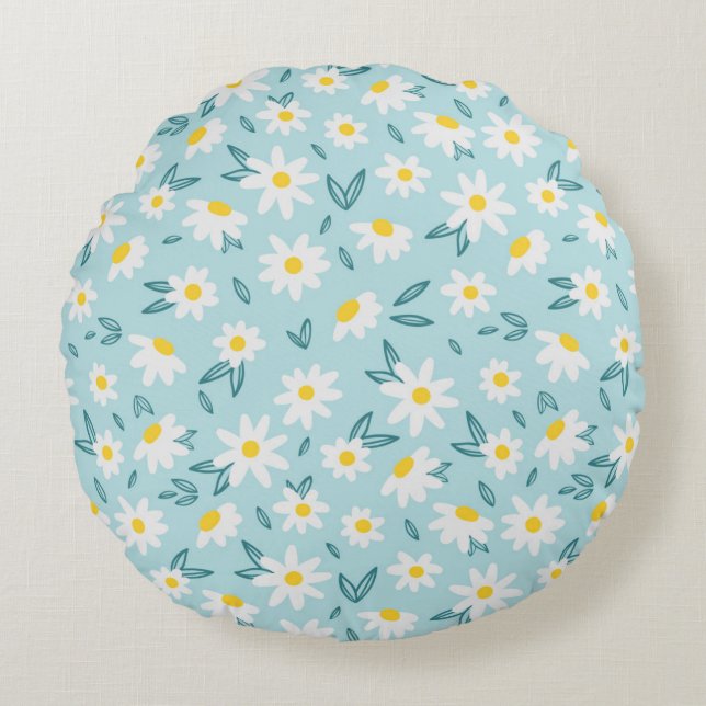 Elegant chic floral round pillow (Front)