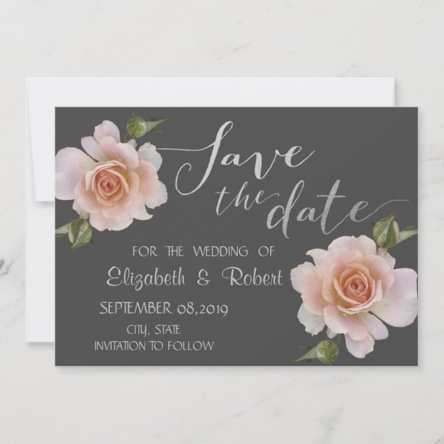 Elegant Chic Floral Save The Date (Front)