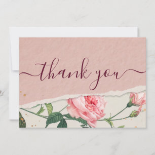 Elegant chic Floral thank you card