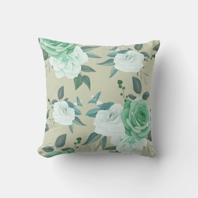 Elegant chic floral throw pillow (Front)