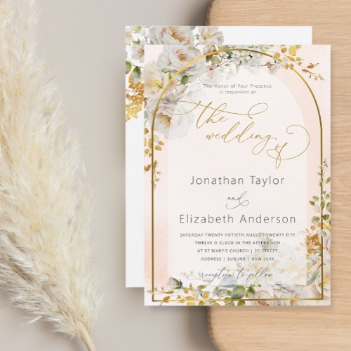 Elegant Chic Floral Wedding Invitation