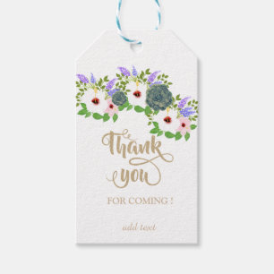 Elegant Chic Flowers, Succulents  Thank You Gift Tags