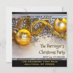 Elegant Chic Fun Cool Festive Christmas Party Invitation