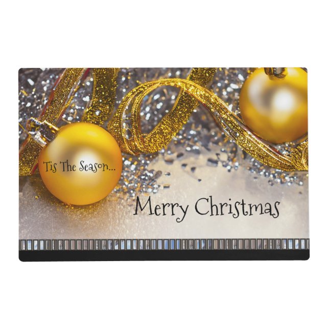 Elegant Chic Fun Cool Festive Christmas Placemat (Front)
