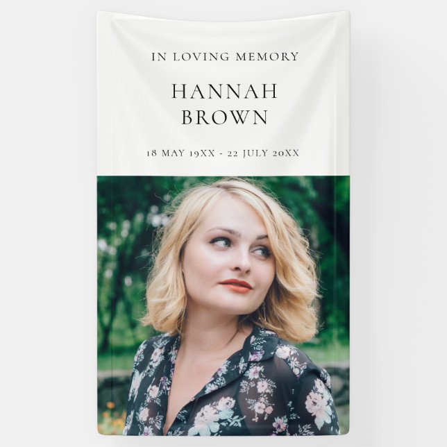 Elegant Chic Funeral | Modern Celebration of Life Banner (Vertical)