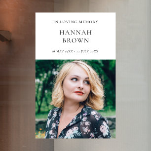 Elegant Chic Funeral   Modern Celebration of Life Window Cling