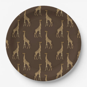 Elegant Chic Giraffe Stylish Paper Plates