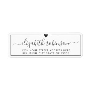 Elegant Chic Girly Script Heart Address Label