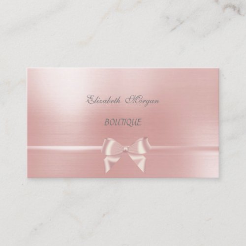 Elegant Chic Glamorous Pink Ribbon Bow Business Card