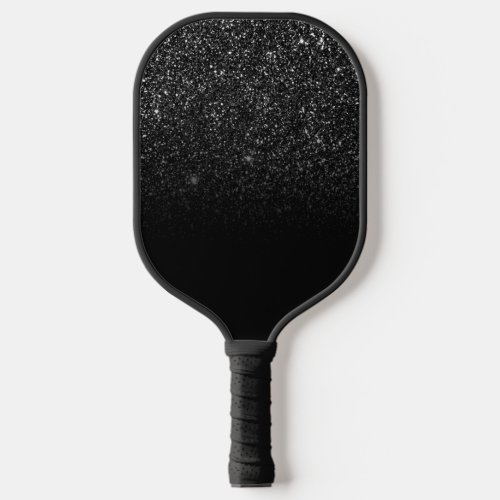 Elegant Chic Glitter Black Pickleball Paddle