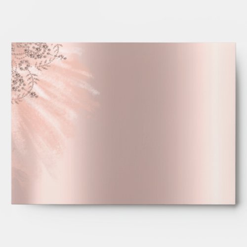 Elegant Chic Glitter Bokeh Ombre Rose Gold  Envelope