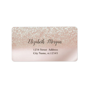 Elegant Chic Glitter Ombre Bokeh Label