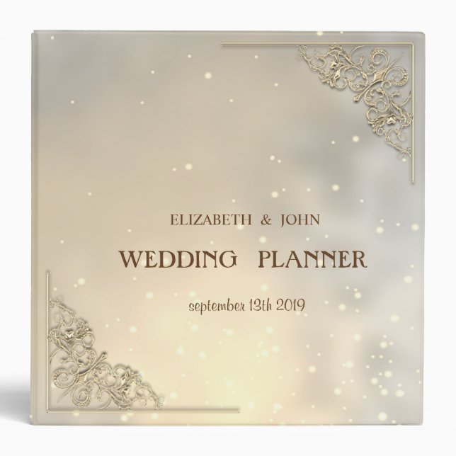Elegant Chic Gold 3 Ring Binder (Front)