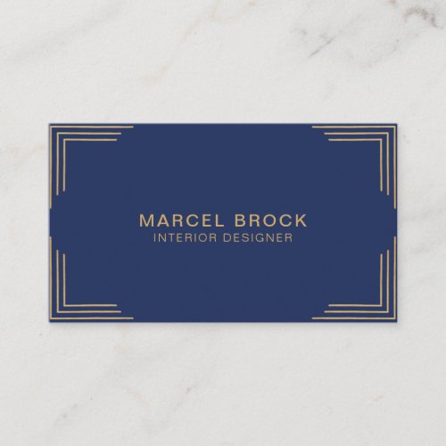Elegant Chic Gold And Navy Blue  Business Card