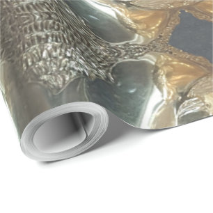 Elegant Chic Gold and Silver Art Pattern Wrapping Paper