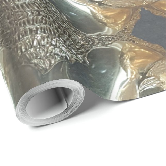 Elegant Chic Gold and Silver Art Pattern Wrapping Paper (Roll Corner)