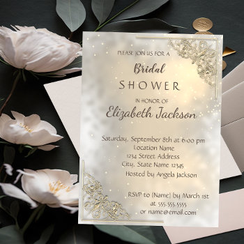 Elegant Chic Gold Bridal Shower Invitation by Biglibigli at Zazzle