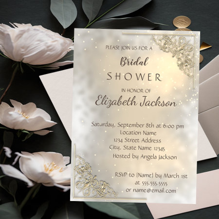 Elegant Chic Gold Bridal Shower Invitation