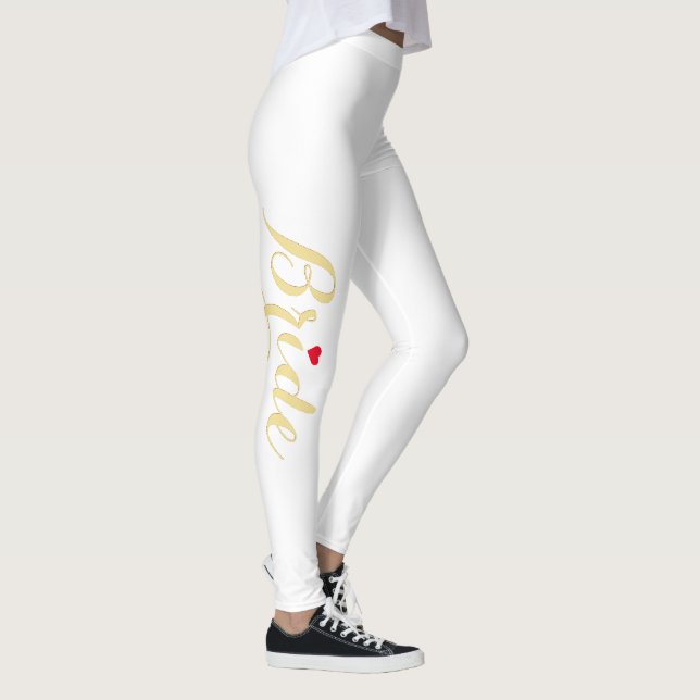 Elegant Chic Gold Bride Wedding Bachelorette Party Leggings (Right)