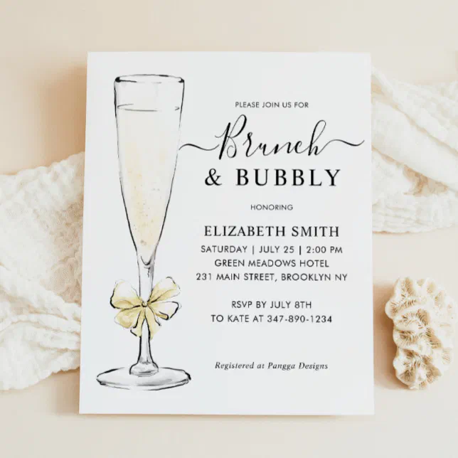 Elegant Chic Gold Brunch and Bubbly Bridal Shower | Zazzle