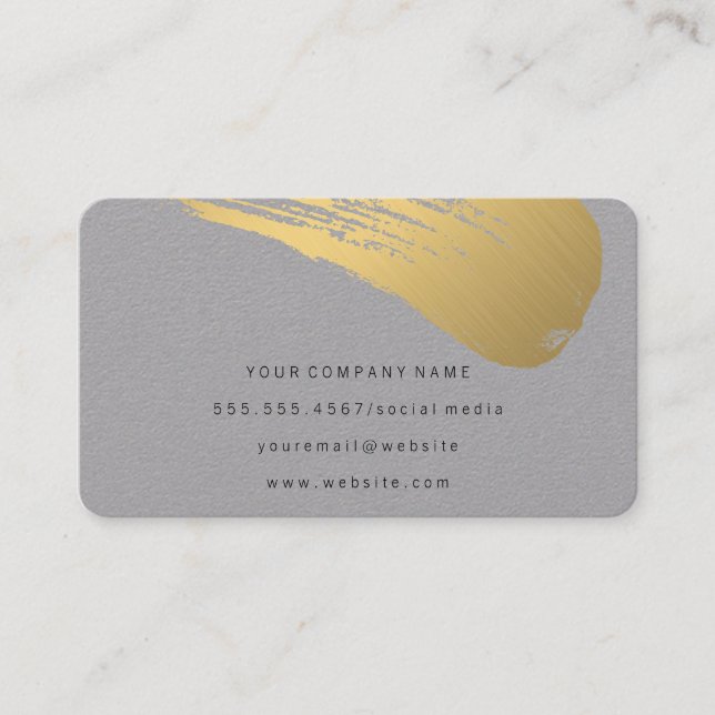 Elegant Chic Gold Brushed Business Card (Front)