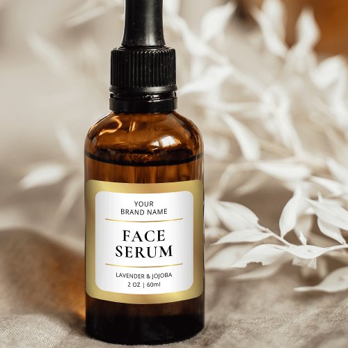 Elegant Chic Gold Face Oil Product Packaging Label