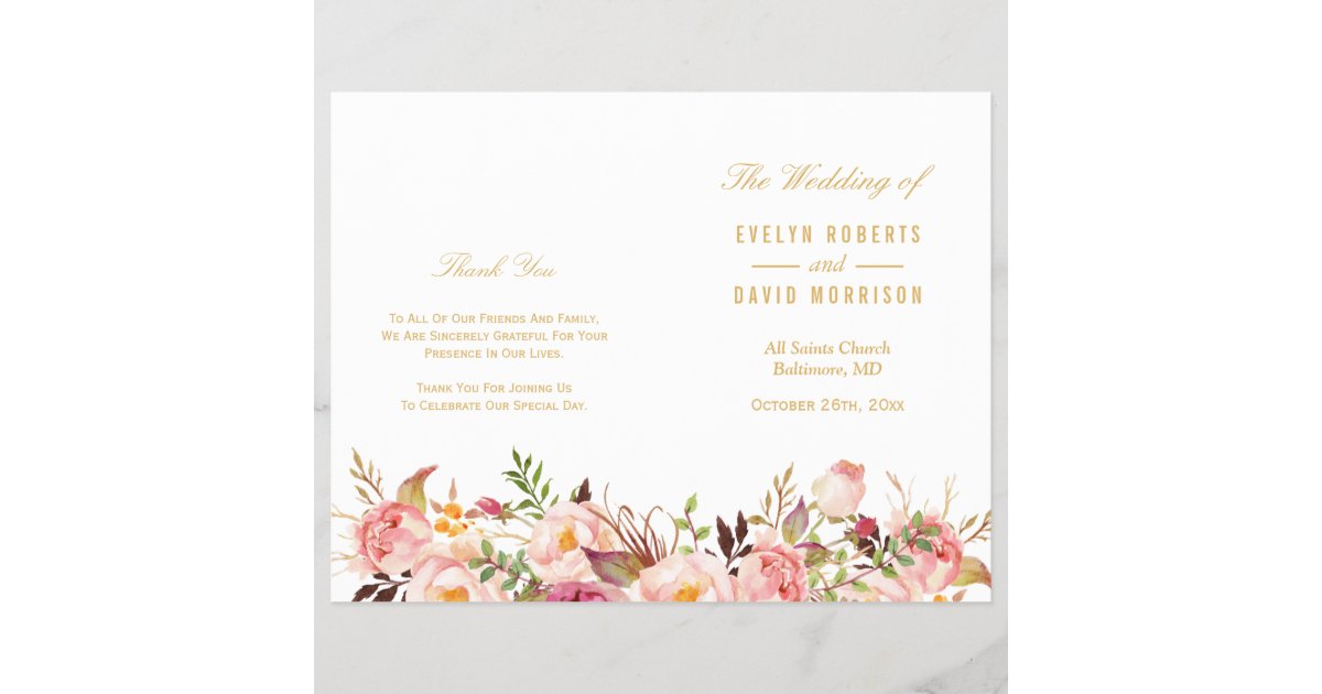 Navy Monogram Wedding Program Fans, Petal Fan Programs, Floral Fan