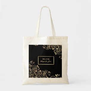 Elegant Chic Gold Flowers, Frame Tote Bag
