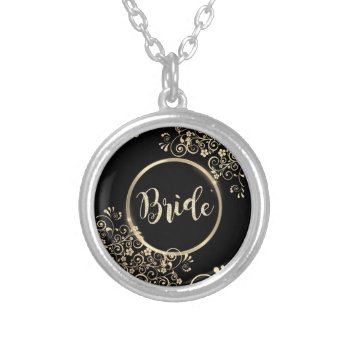 Elegant Chic Gold Flowers Silver Plated Necklace by Biglibigli at Zazzle
