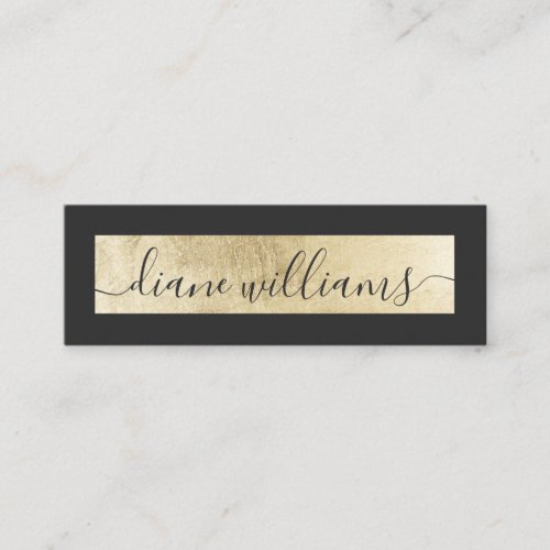 Elegant chic gold foil black modern event planner mini business card