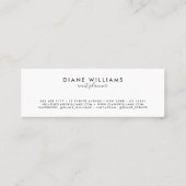 Elegant chic gold foil white modern event planner mini business card (Back)
