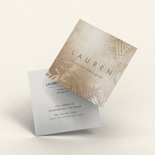 Elegant Chic Gold Foliage Faux Foil Business Card (Creator Uploaded)