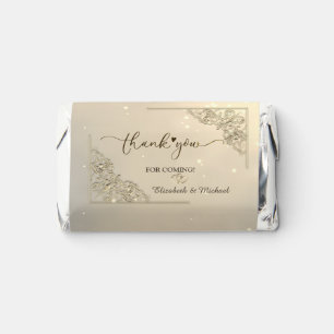 Elegant Chic Gold Frame Hearts Thank You Hershey's Miniatures