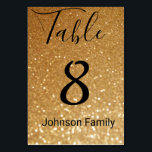 elegant chic gold glitter background wedding table number<br><div class="desc">beautiful,  elegant design, great for any occassion, such as wedding, party and more... </div>