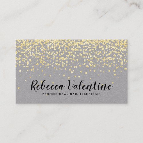 Elegant chic gold glitter confetti kraft minimal business card