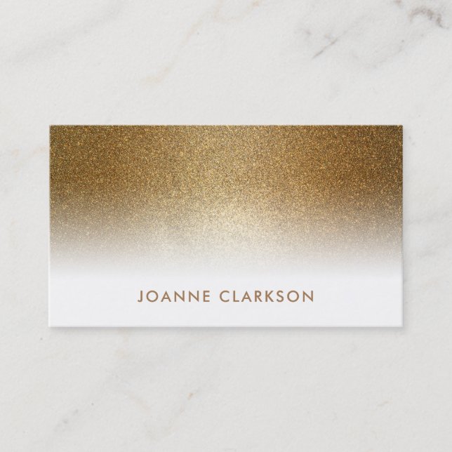 Elegant chic gold glitter luxury gradient business card (Front)
