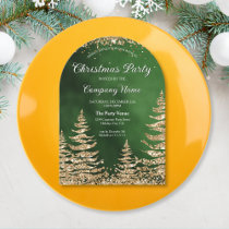 Elegant Chic Gold Glitter Pine Corporate Party Invitation