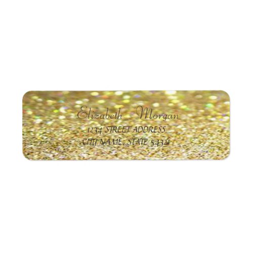 Elegant Chic  Gold Glittery Bokeh  Address Label