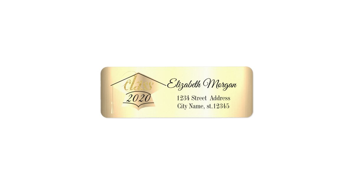 Elegant Chic Gold Graduation Cap Label | Zazzle