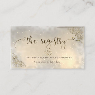 Elegant Chic Gold Hearts  Wedding Registry Enclosure Card