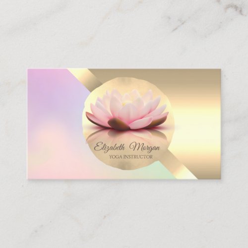 Elegant Chic Gold Lotus Flower Geometric Business Card