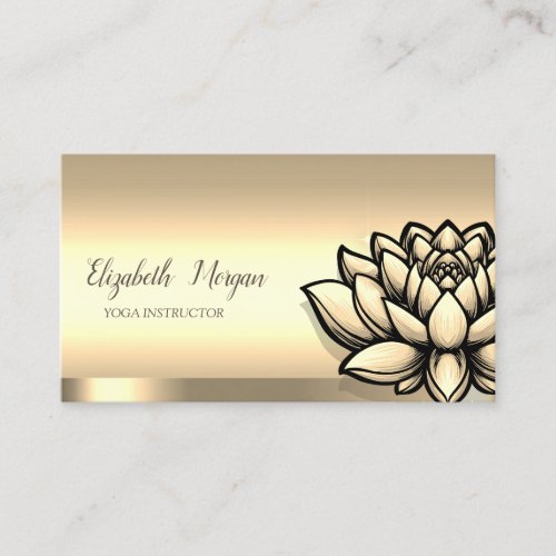 Elegant Chic Gold Lotus Flower Yoga Instructor Business Card