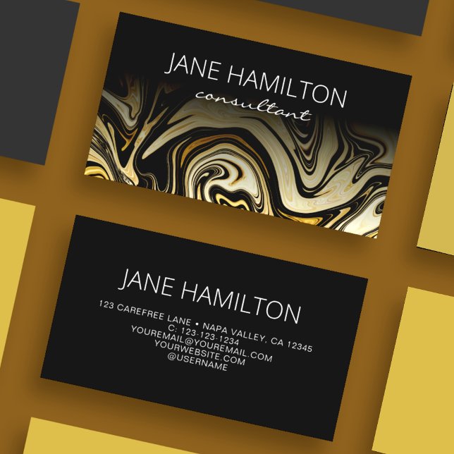 Elegant Chic Gold Marble Business Card (Creator Uploaded)
