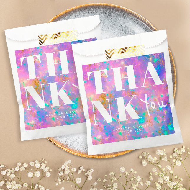 Elegant Chic Gold Opa Bold Thank You Wedding Favor Bag (Creator Uploaded)