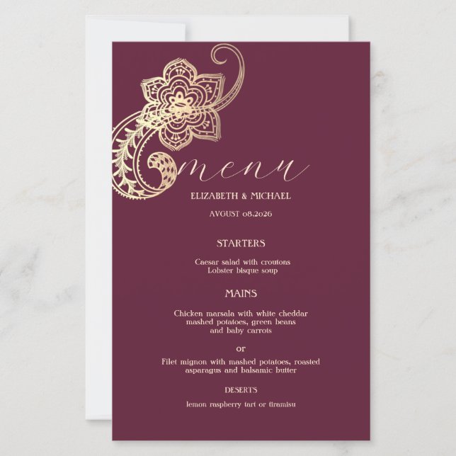 Elegant Chic Gold Paisley (Front)