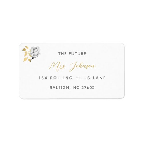 Elegant Chic Gold Rose Bride Return Address Label