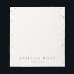 Elegant Chic Gold Stars Pattern Notepad<br><div class="desc">Chic,  sophisticated  business card design subtle digital image of gold star on ivory white background..  For additional matching marketing materials,  custom design or
logo inquiry,  please contact me at maurareed.designs@gmail.com and I will reply within 24 hours.
For shipping,  cardstock inquires and pricing contact Zazzle directly.</div>