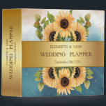 Elegant Chic Gold Sunflowers 3 Ring Binder<br><div class="desc">Elegant gold wedding planner.</div>