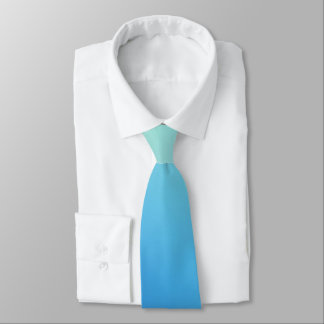 Elegant & Chic Gold Teal Blue Ombre Watercolor Neck Tie