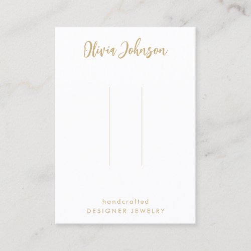 Elegant Chic Gold White Hair Clip  Display Business Card